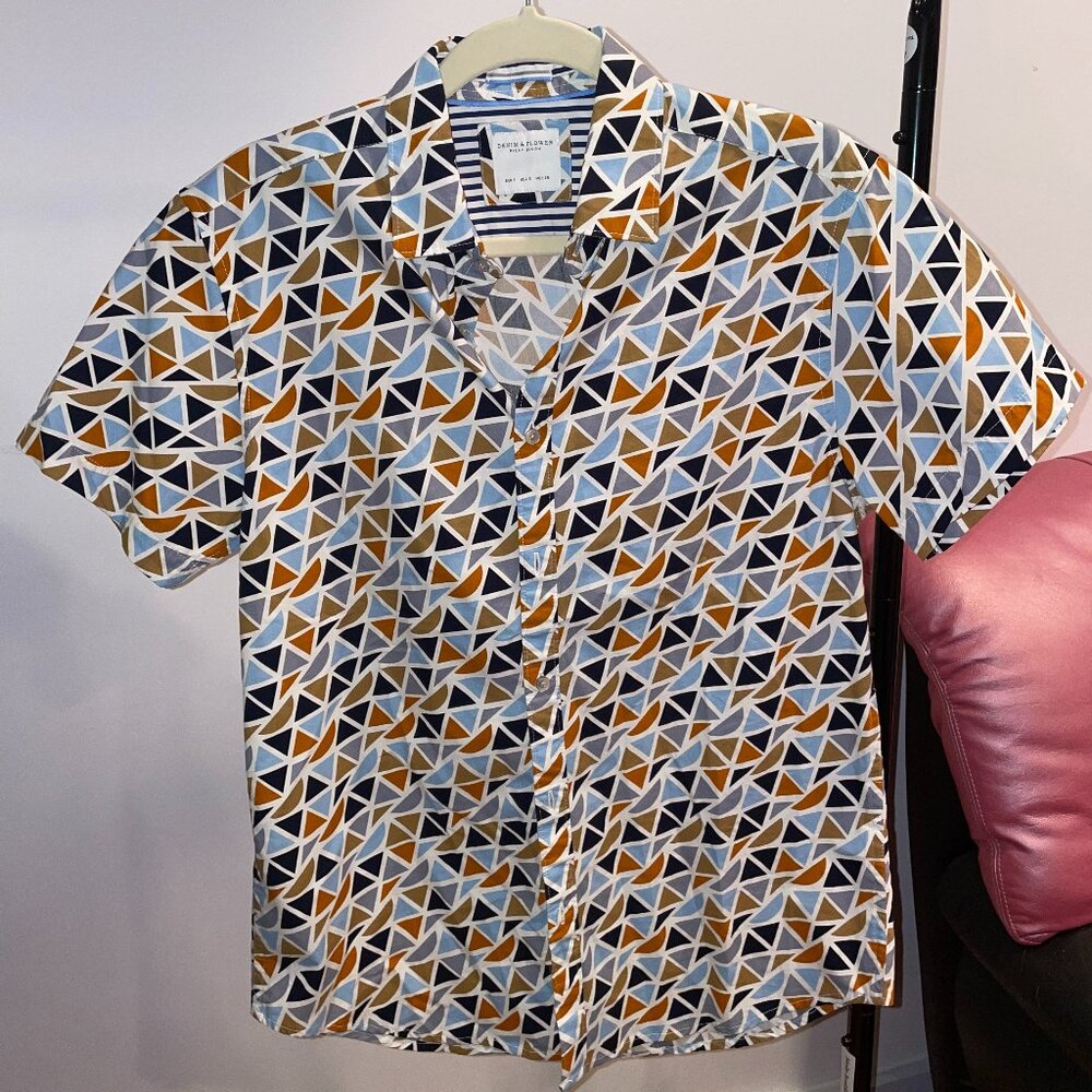 Denim and Flower Men's Button Down